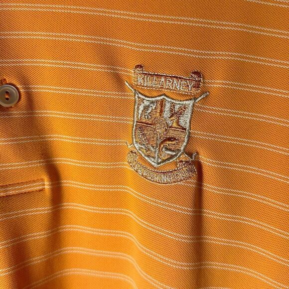 Peter Millar Summer Comfort Orange Striped Polo size XL Killarney Golf Club - Picture 3 of 7